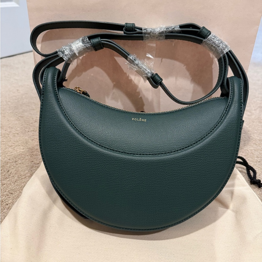 Polene Dark Green Crossbody Bag